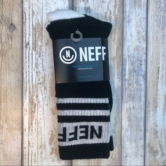 Neff Black & White Crew Socks - Picture 1 of 10